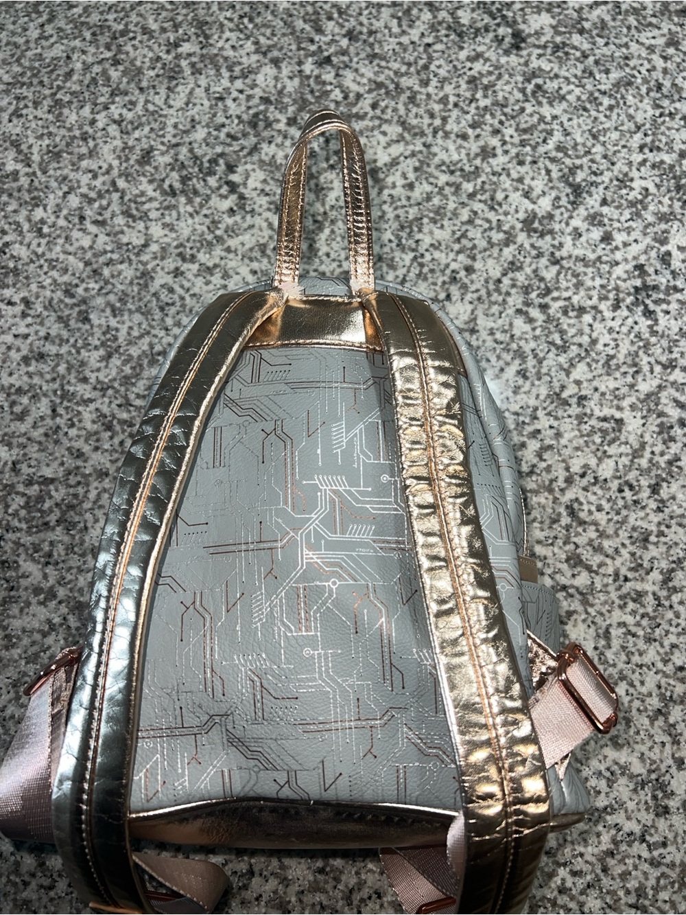 Star Wars Metallic Light Blue Mini Backpack with Rose Gold Accents - Picture 3 of 8